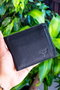Zoozie Bags Tarjetero de Piel Auténtica con Bloqueo RFID Negro